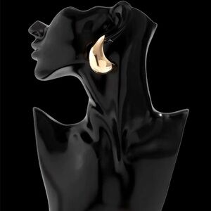 Vintage style chunky 14K gold plated doom stud earrings  Lstge